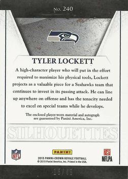 2015 Panini Crown Royale - Rookie Silhouettes Signatures Gold #240 Tyler Lockett Back