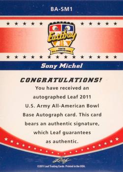 2011 Leaf Army All-American Bowl #BA-SM1 Sony Michel Back