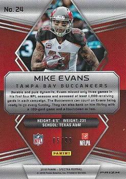 2018 Panini Spectra #24 Mike Evans Back
