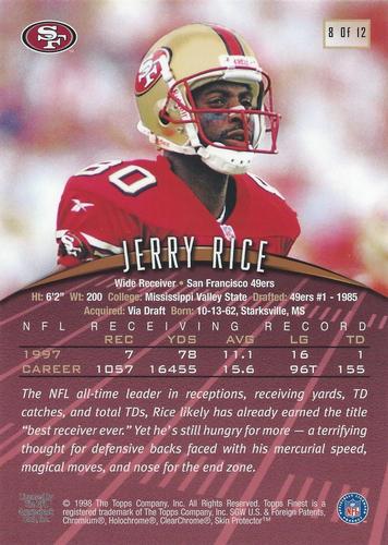 1998-99 Finest Pro Bowl Jumbos #8 Jerry Rice Back