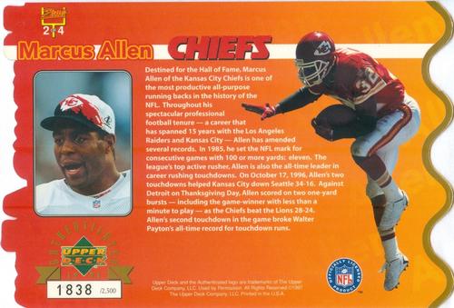 1997 Upper Deck Authenticated Navigating the Red Zone #2 Marcus Allen Back