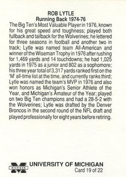 1989 Michigan Wolverines All-Time Team #19 Rob Lytle Back