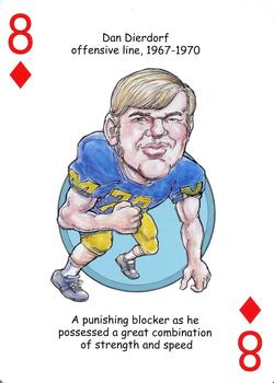 2006 Hero Decks Michigan Wolverines Football Heroes Playing Cards #8♦ Dan Dierdorf Front