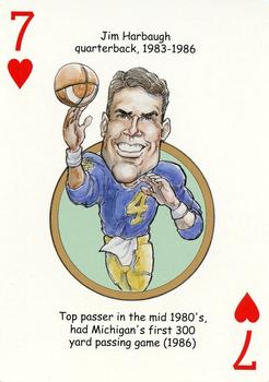 2006 Hero Decks Michigan Wolverines Football Heroes Playing Cards #7♥ Jim Harbaugh Front