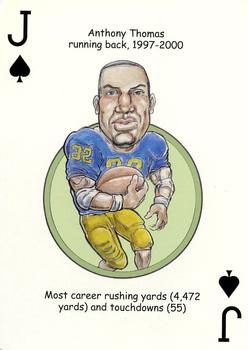 2006 Hero Decks Michigan Wolverines Football Heroes Playing Cards #J♠ Anthony Thomas Front