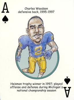 2006 Hero Decks Michigan Wolverines Football Heroes Playing Cards #A♠ Charles Woodson Front
