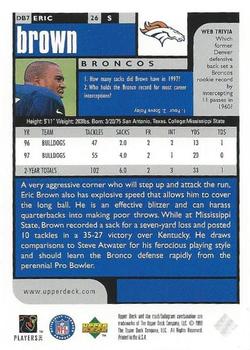 1998 UD Choice Denver Broncos #DB7 Eric Brown Back