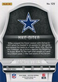 2018 Panini Certified - Mirror Gold #129 Mike Ditka Back
