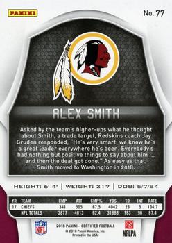 2018 Panini Certified - Mirror Red #77 Alex Smith Back
