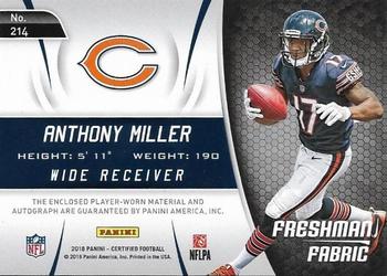 2018 Panini Certified - Mirror Red #214 Anthony Miller Back