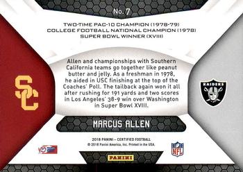 2018 Panini Certified - Certified Champions #7 Marcus Allen Back