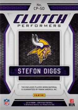 2018 Panini Certified - Clutch Performers #CP-SD Stefon Diggs Back
