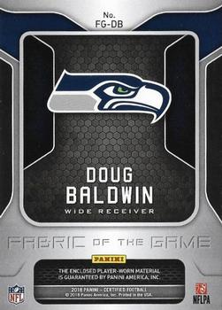 2018 Panini Certified - Fabric of the Game #FG-DB Doug Baldwin Back