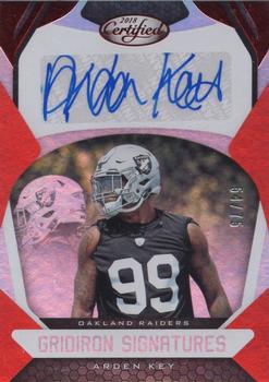 2018 Panini Certified - Gridiron Signatures Mirror Red #GS-AR Arden Key Front