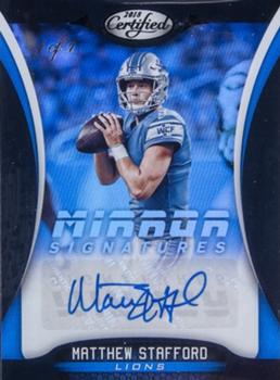 2018 Panini Certified - Mirror Signatures Black #MS-MS Matthew Stafford Front