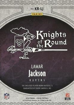 2018 Panini - Knights of the Round Rookie Memorabilia #KR-LJ Lamar Jackson Back
