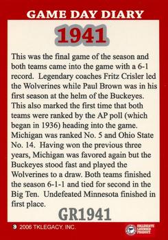 2004-09 TK Legacy Ohio State Buckeyes - Game Day Diary - The Rivalry Ohio State #GR1941 38th Meeting Back