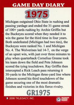2004-09 TK Legacy Ohio State Buckeyes - Game Day Diary - The Rivalry Ohio State #GR1975 72nd Meeting Back