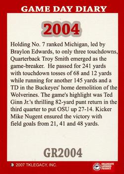 2004-09 TK Legacy Ohio State Buckeyes - Game Day Diary - The Rivalry Ohio State #GR2004 101st Meeting Back