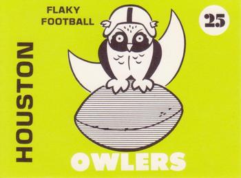 1975 Laughlin Flaky Football #25 Houston Owlers Front