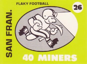 1975 Laughlin Flaky Football #26 San Francisco 40 Miners Front