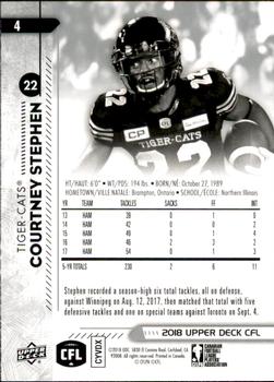 2018 Upper Deck CFL #4 Courtney Stephen Back