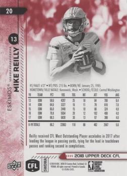 2018 Upper Deck CFL - Red #20 Mike Reilly Back