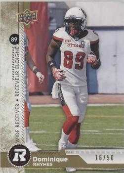 2018 Upper Deck CFL - Gold #45 Dominique Rhymes Front