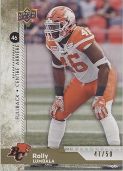 2018 Upper Deck CFL - Gold #77 Rolly Lumbala Front