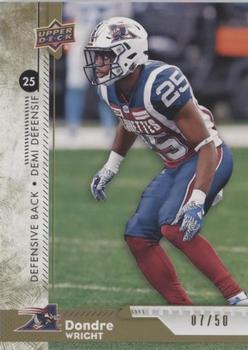 2018 Upper Deck CFL - Gold #94 Dondre Wright Front