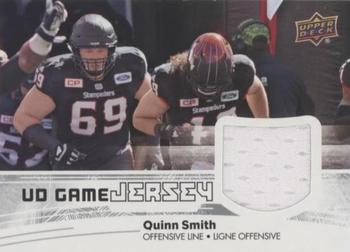 2018 Upper Deck CFL - UD Game Jersey #GJ-QS Quinn Smith Front
