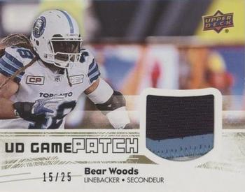 2018 Upper Deck CFL - UD Game Patch #GJ-BW Bear Woods Front