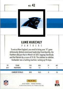 2018 Panini - Blue Knight #42 Luke Kuechly Back