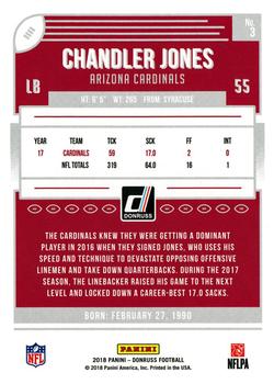 2018 Donruss - Jersey Number #3 Chandler Jones Back