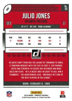 2018 Donruss - Jersey Number #10 Julio Jones Back