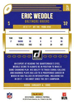 2018 Donruss - Jersey Number #25 Eric Weddle Back
