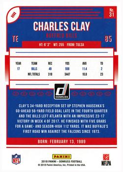2018 Donruss - Jersey Number #31 Charles Clay Back