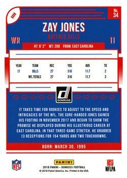 2018 Donruss - Jersey Number #34 Zay Jones Back