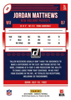 2018 Donruss - Jersey Number #35 Jordan Matthews Back