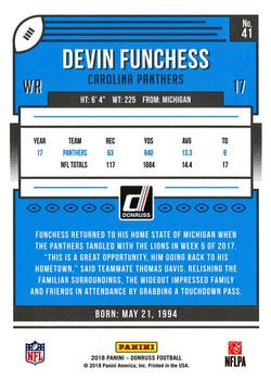 2018 Donruss - Jersey Number #41 Devin Funchess Back