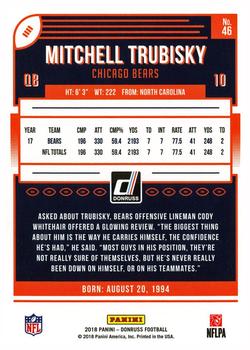 2018 Donruss - Jersey Number #46 Mitchell Trubisky Back