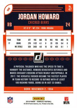 2018 Donruss - Jersey Number #47 Jordan Howard Back