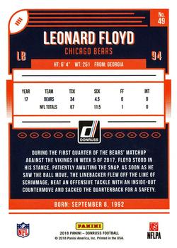 2018 Donruss - Jersey Number #49 Leonard Floyd Back