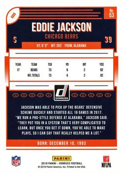 2018 Donruss - Jersey Number #53 Eddie Jackson Back