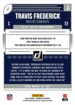 2018 Donruss - Jersey Number #82 Travis Frederick Back