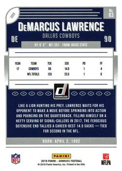 2018 Donruss - Jersey Number #83 DeMarcus Lawrence Back