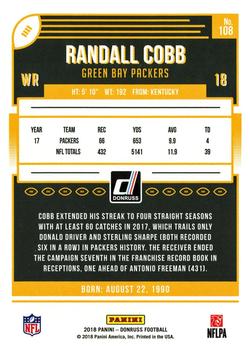 2018 Donruss - Jersey Number #108 Randall Cobb Back