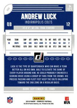 2018 Donruss - Jersey Number #121 Andrew Luck Back