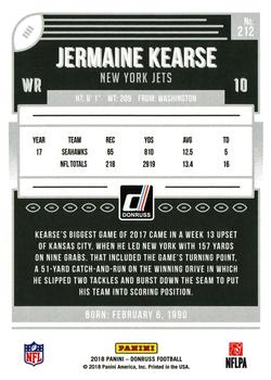 2018 Donruss - Jersey Number #212 Jermaine Kearse Back