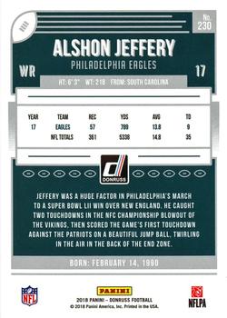 2018 Donruss - Jersey Number #230 Alshon Jeffery Back